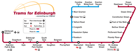Scotland Trams For Edinburgh Map 