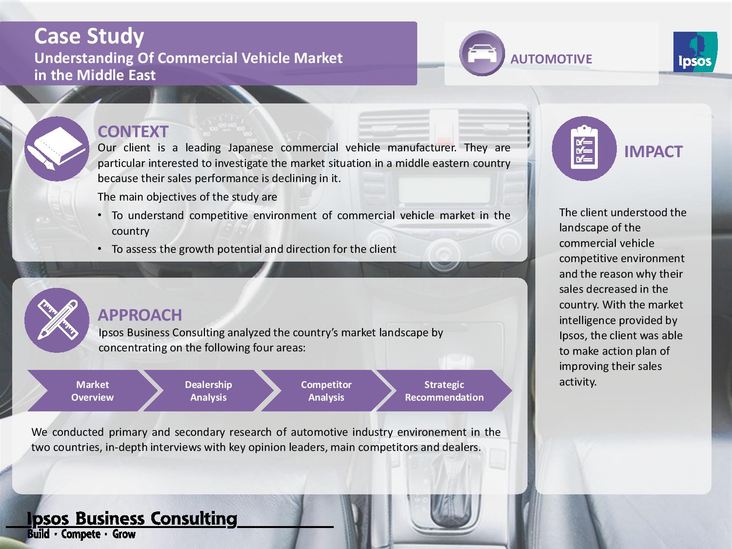 Case Study Understanding of Commercial Vehicle Market for Auto Ipsos